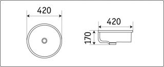 Раковина  CeramaLux 540P белая 42 см